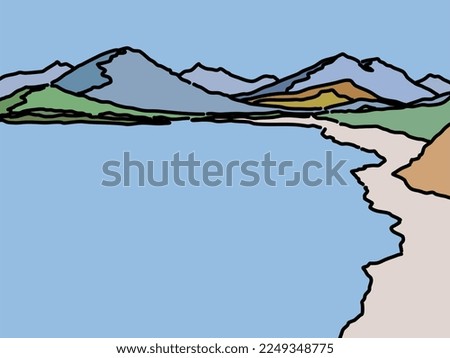Clip art Nature Landscape for background Lake