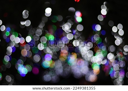 Colorful bokeh lights on Christmas night
