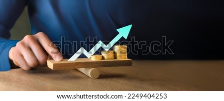 Financial Leverage Balance And Inflation Insurance Concept. Wide banner with copy space. Royalty-Free Stock Photo #2249404253