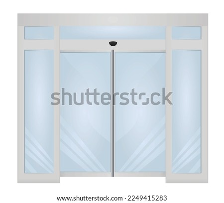 Closed sliding door. vector illustration Royalty-Free Stock Photo #2249415283