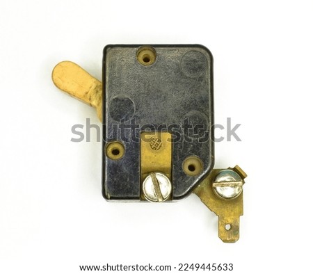 Vintage light switch on white background