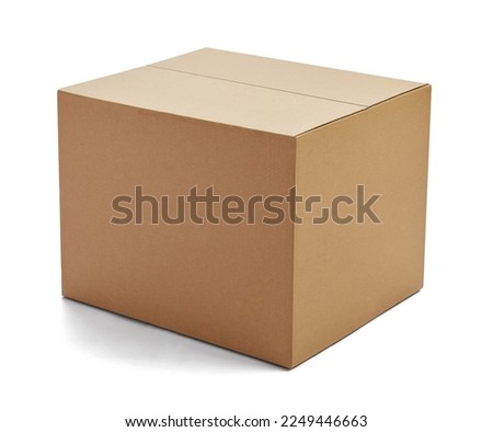 close up of  a cardboard box on white background Royalty-Free Stock Photo #2249446663