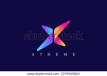 Butterfly Logo Letter X design vector template. Royalty-Free Stock Photo #2249460863
