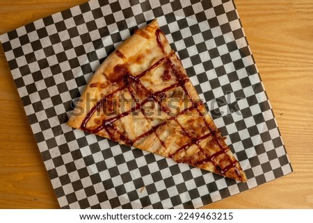 BBQ chicken slice of pizza