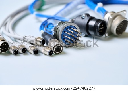 Wires with connectors attached for season connection Royalty-Free Stock Photo #2249482277