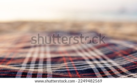 empty tablecloth on the beach 