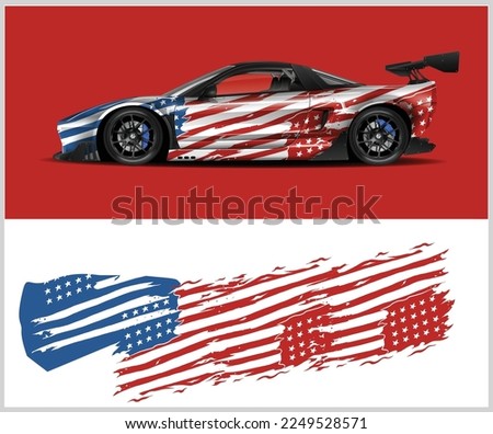 American flag vehicle graphic kit vector
