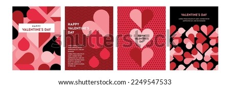 Valentines day. Romantic set vector pattern backgrounds. Modern pink and red pattern with hearts for wedding, valentine's day, birthday. Ornament for postcards, wallpapers, wrapping paper, hobbies. Royalty-Free Stock Photo #2249547533
