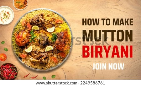 Thumbnail for YouTube how to make Mutton Biryani  Royalty-Free Stock Photo #2249586761
