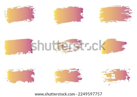 Colorful brush stroke set, grungy brush stroke, dirty brush effect