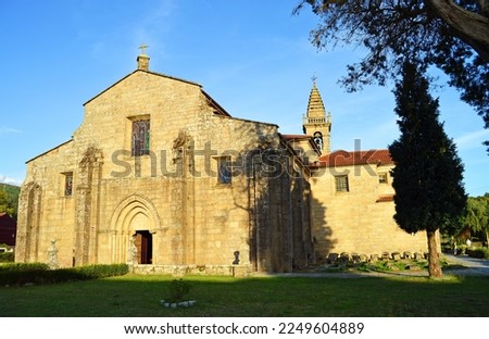Collegiate Church of Santa Maria of Iria Flavia (Igrexa de Santa Maria) in Padron, province of La Coruña, Sar region, Galicia, Spain.