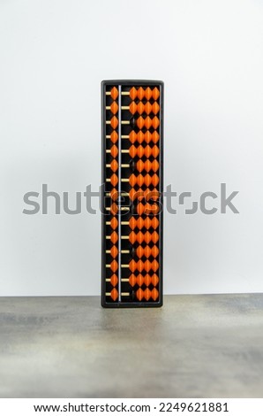 abacus for mental arithmetic on desktop. space for text Royalty-Free Stock Photo #2249621881