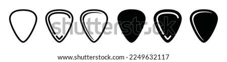 Guitar picks icon vector. Guitar pick in flat or solid and line or outline style for apps and websites on white background, symbol illustration