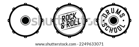 Drum icon set. drum band icon. Hitting drum music symbol for apps and websites, vector illustration Royalty-Free Stock Photo #2249633071