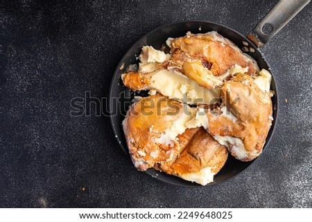 duck leg confit semi-finished product prepack ready to cook healthy meal food snack on the table copy space food background rustic top view Royalty-Free Stock Photo #2249648025