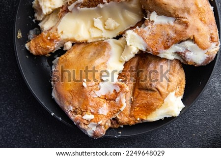 duck leg confit semi-finished product prepack ready to cook healthy meal food snack on the table copy space food background rustic top view Royalty-Free Stock Photo #2249648029