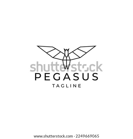 Pegasus logo design icon vector