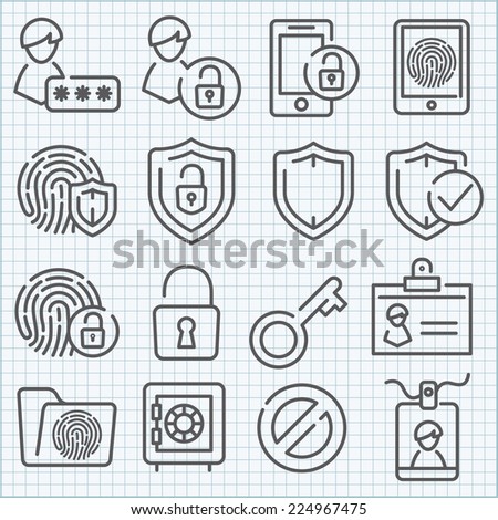 Vector thin line icons set for web design and user interface in applications made in flat graphic style. Nice detail and easily identifiable. Ideal for clean design. Royalty-Free Stock Photo #224967475