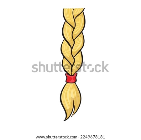 Braid. Vector graphics for kids. Black outline. Royalty-Free Stock Photo #2249678181