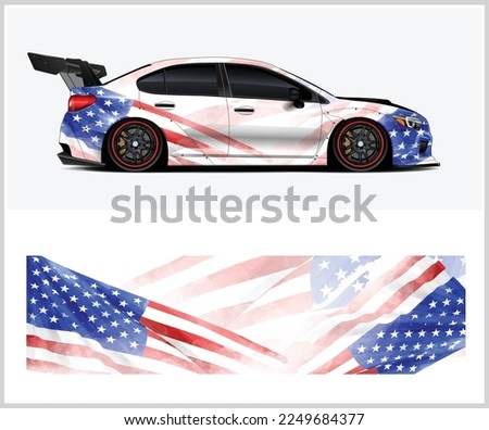American flag Car wrap livery vector design 