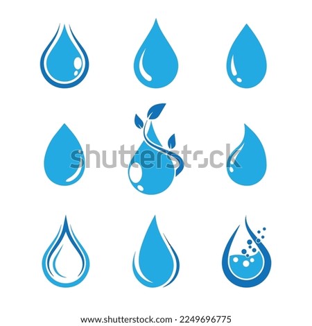 Set of water drop vector icons
