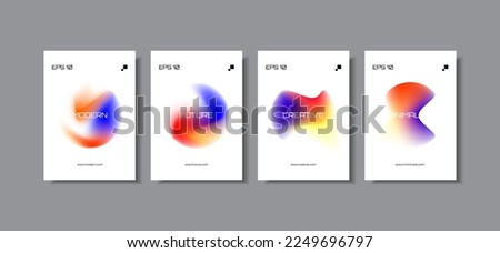 Unique modern A4 abstract gradient vector trend for cover, marketing template, business poster, Abstract color gradient, modern blurred background, and film grain texture Royalty-Free Stock Photo #2249696797