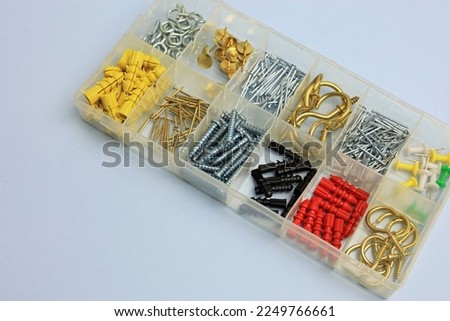 Screws In An Assortment Of Picture Hanging Fixings.