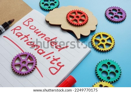 Bounded rationality inscription and colorful cog wheels. Royalty-Free Stock Photo #2249770175