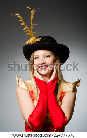 Pirate woman with feathered hat