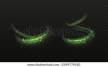 Air flow with fresh leaves. A light fresh effect for an organic herbal tea. Wind vortex with mint leaves - an element for cleaners, fresheners, providing a menthol aroma. Vector illustration Royalty-Free Stock Photo #2249774181