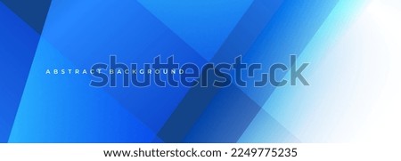 Blue modern abstract wide banner with geometric shapes abstract background. Vector illustration