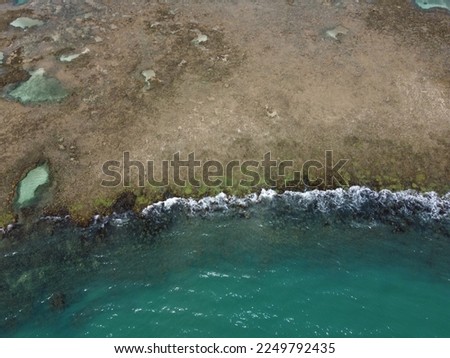 Drone Aerial picture in the shore at Porto de Galinhas, PE Brazil