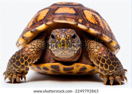 Close up of a Wood Turtle isolated on a white background