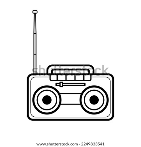Simple And Clean Radio Outline Vector Icon Illustration
