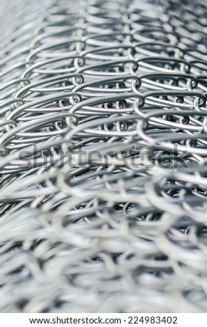 Close up of wire  mesh fence in roll