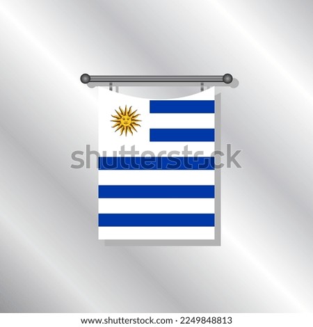 Illustration of Uruguay flag Template