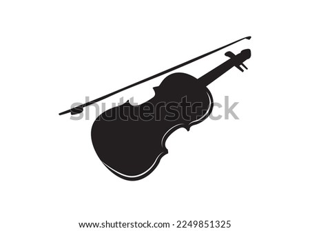 Violin icon vector isolated. String musical instrument silhouette. 