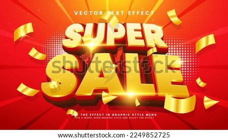Super sale 3d editable text effect, suitable for promotion product. Royalty-Free Stock Photo #2249852725