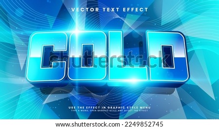 Cold 3d editable text effect with modern blue color. Royalty-Free Stock Photo #2249852745