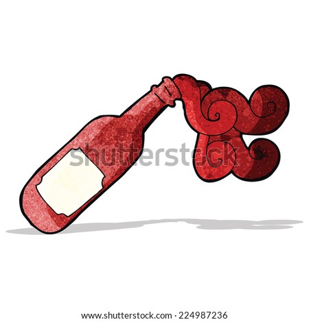 cartoon pouring wine bottle