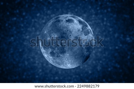 Full Blue Moon lot of blur stars in the background "Elements of this image furnished by NASA "