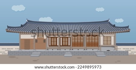 korean traditional tile roofed house, hanok