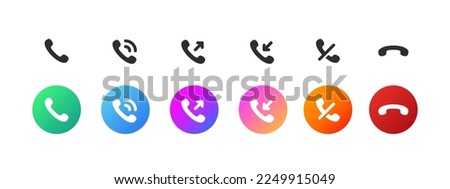 Call icons. Phone call icons accept and decline. Incoming call icons. Vector images Royalty-Free Stock Photo #2249915049