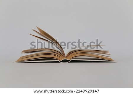 Open book on white background