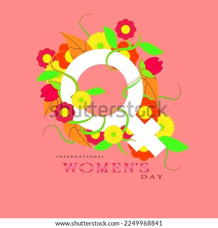 international women's day ilustration with flowers