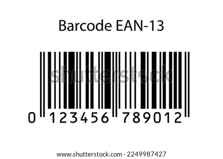 Bar code EAN-13 isolated on white background. Vector