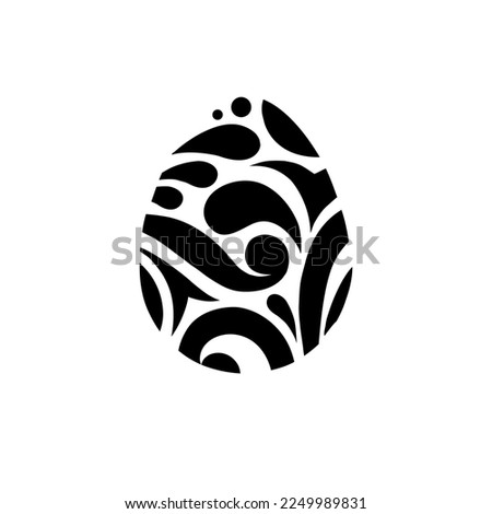 Easter eggs icon vector beautiful black and white pattern