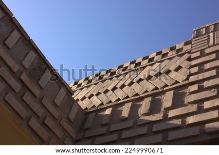 old traditional tiles in marrakech medina. artistic and historical in a very known touristic attraction called el Menara