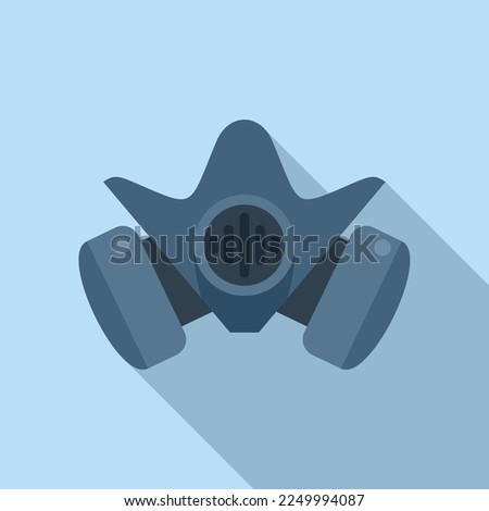 Chemical gas mask icon flat vector. Toxic air. Military helmet