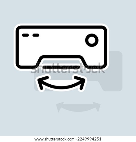 Joystick line icon. Game, computer, control, player, gamer, steering wheel, button, game console, entertainment. Gadget concept. Vector sticker line icon on white background